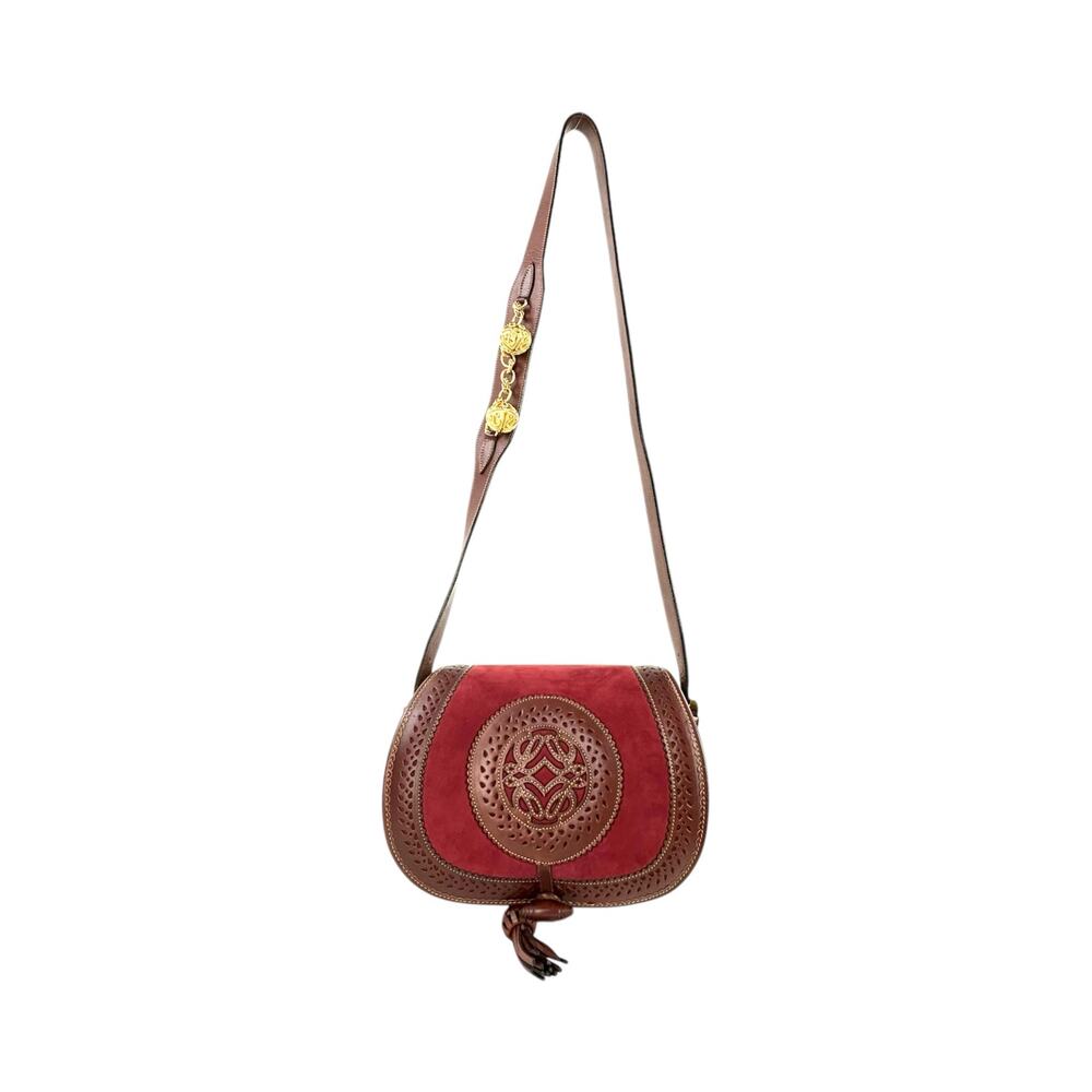 Loewe Vintage Anagram Sevilla Suede Leather Shoulder Bag - Picture 4 of 11